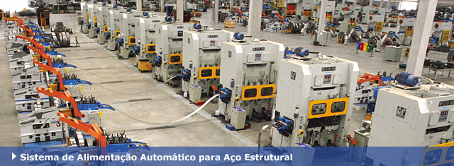 Sistema de alimentação automático para aço estrutural